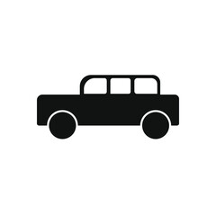 retro car icon, black color on a white background, vector illustration
