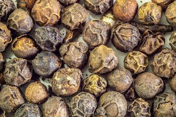 Black pepper Macro full depth of field. background texture