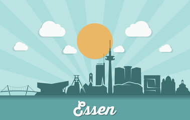 Essen skyline - Germany - vector illustration
