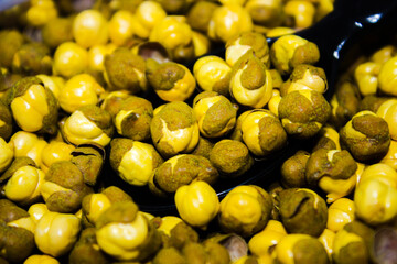 A picture of salty chickpeas