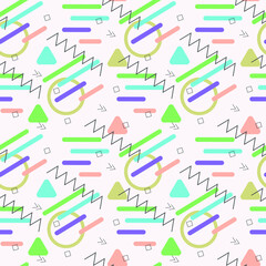 Abstract vector background in Memphis style. Seamless vector pattern