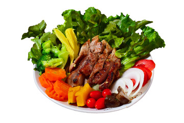 Pork steak isolated on a white background