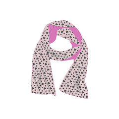 Illustration of a scarf with a heart print