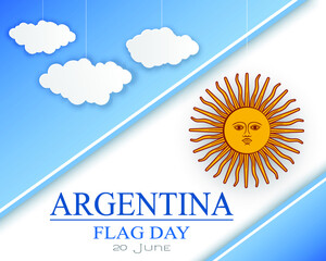 Argentina Flag Day card, poster, banner, invitation, flyer, cover