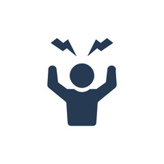 Angry person, crazy, stress icon