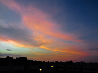 gorgeous colorful sunset in a cloudy sky