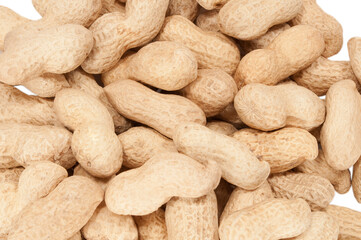 group of peanuts isolated on white background