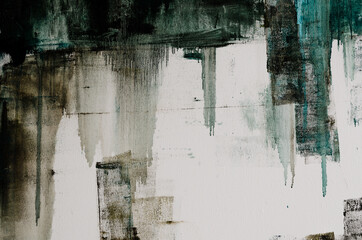 Abstract art painting. Watercolor drips. Grunge texture. Oil on canvas.