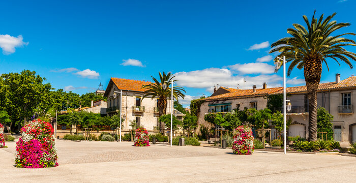 Place on the port of Marseillan in summer in H&eacute;rault in Occitania, France