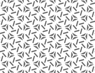 Fototapeta premium Repetitive White Graphic Symmetrical Repeat Texture. Repeat Retro Vector 30s Backdrop Pattern. Continuous Line Continuous Grid 