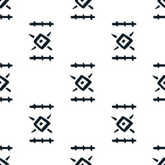Seamless pattern with dark ethnic elements