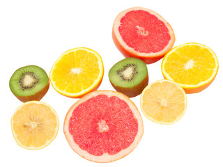 Fototapeta na wymiar fruit assortment isolated on white background
