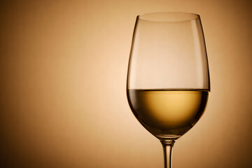 Glass of white wine over a graduated background