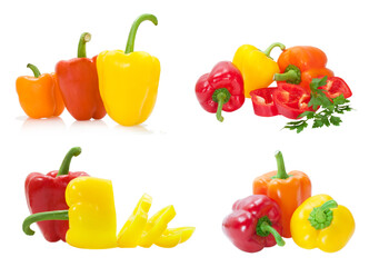 fresh peppers isolated on white background