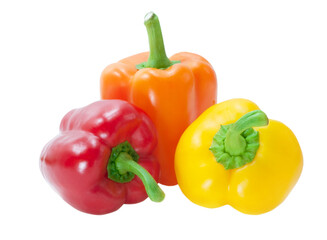 fresh peppers isolated on white background