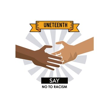 Juneteenth day hands say no to racism vector image