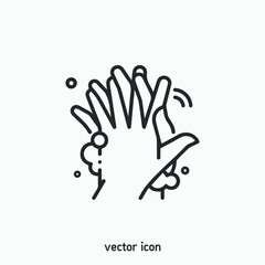 Washing hands with soap vector icon illustration. Coronavirus preventive measure icon. Ui/Ux. Premium quality.