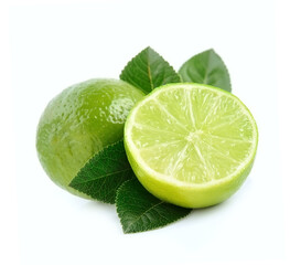 Fresh lime with leaves