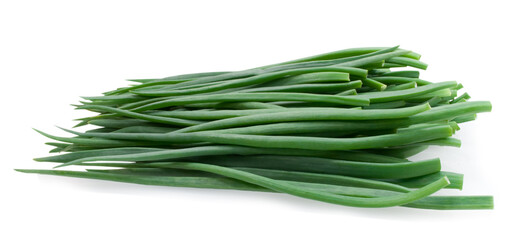 green fresh onion isolated on white background