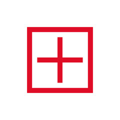 Obraz premium plus button logo vector isolated white