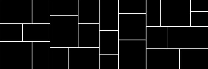 Creative vector Template Collage consisting of 26 frames for a photo of a square and rectangular shape.