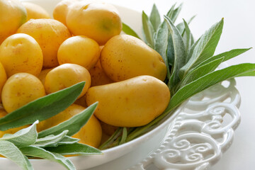 Biological new potatoes. Healthy ingredients for homemade cooking