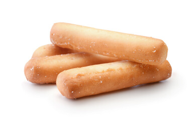 Bread stick with salt isolated.
