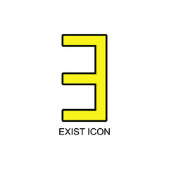 exist formula symbol icon isolated white