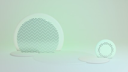 Green pedestal on light background