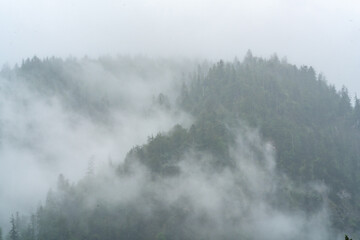 The Alps with fog