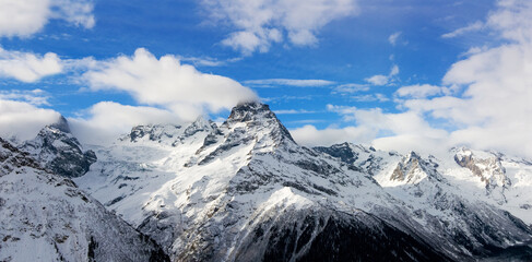 mountains in the snow