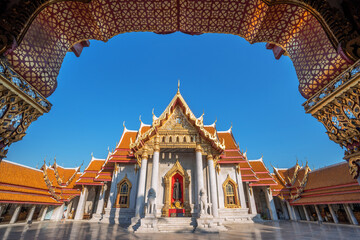 Fototapeta premium Wat Benchamabophit, Dusit Wanaram, Ratchaworawihan, Popular tourist attractions, Bangkok, Thailand.