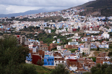 Fototapeta na wymiar Chefchaouen - known as Blue City - located in the Rif mountains of northwest Morocco 