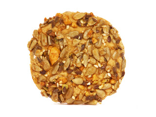 Biscuits or cookie with seeds isolated on white