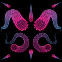 Abstract neon futuristic ornametal background. Vector illustration