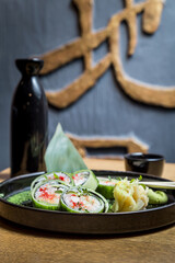 Fototapeta na wymiar japan rolls on a table