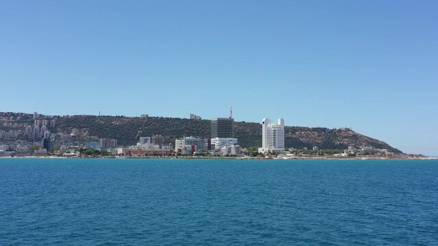 Haifa Bay and rumba hospital campus, Aerial towards the coastline