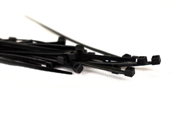 plastic clamps on a white background