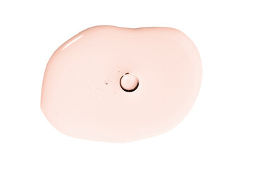 Serum with collagen and peptides drop. Hyaluronic acid texture. Cream transparent skin care gel swatch. Emulsion smear. Beauty cosmetic product isolated on white.