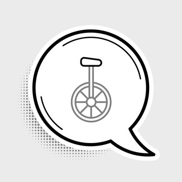recommend clip art: Line Unicycle or one wheel bicycle icon isolated on grey background. Monowheel bicycle. Colorful outline concept. Vector