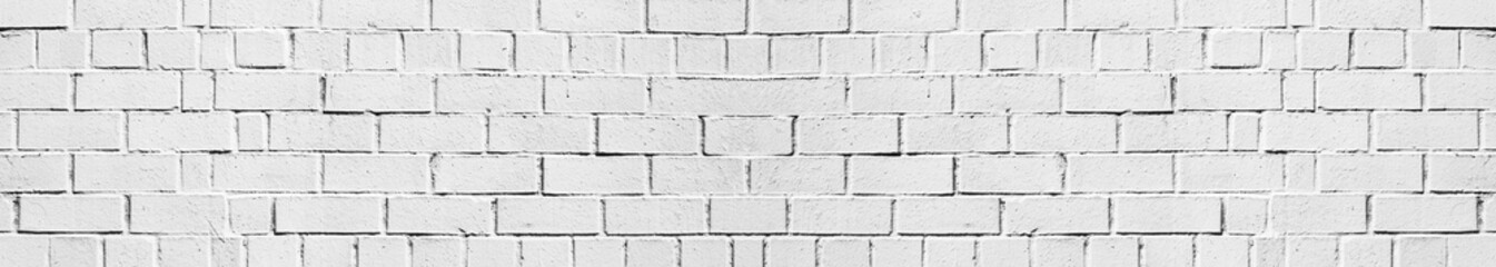 White brick wall background. Brick texture banner.