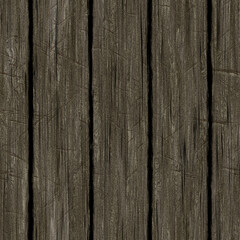 Digitally rendered illustration of seamless wooden planks that are very rough.