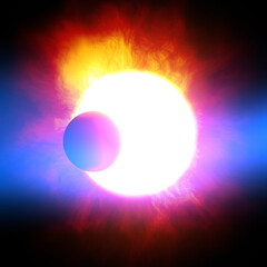 A 3d digital illustration of a large corona.