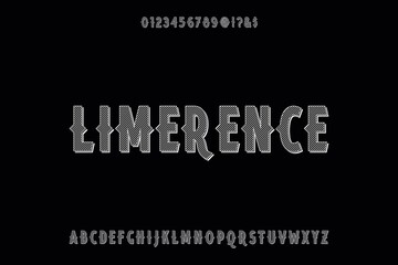 alphabet lettering font, typeface vector, vintage font, black style background