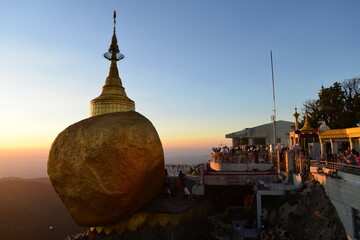 Golden Rock Myanmar at Sunset