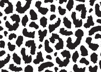 Abstract styled animal skin leopard seamless pattern design. Jaguar, leopard, cheetah, panther fur. Black and white seamless