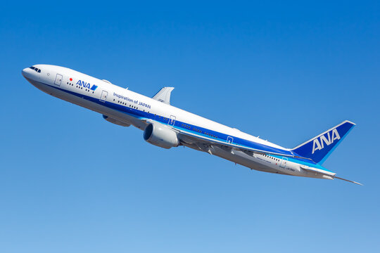 ANA All Nippon Airlines Boeing 777-300ER airplane New York JFK airport in the United States