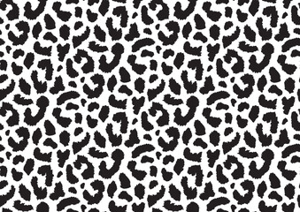 Abstract styled animal skin leopard seamless pattern design. Jaguar, leopard, cheetah, panther fur. Black and white seamless