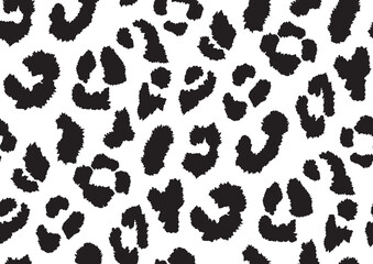 Obraz na płótnie Canvas Abstract styled animal skin leopard seamless pattern design. Jaguar, leopard, cheetah, panther fur. Black and white seamless
