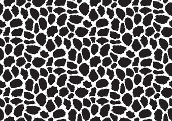 Abstract styled animal skin leopard seamless pattern design. Jaguar, leopard, cheetah, panther fur. Black and white seamless